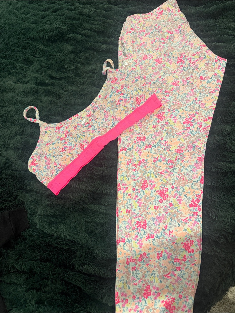 PINK Victoria's Secret Pink Floral Bralette & Legging Set